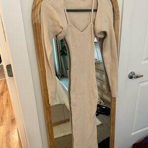 Elegant Cream Knit Dress